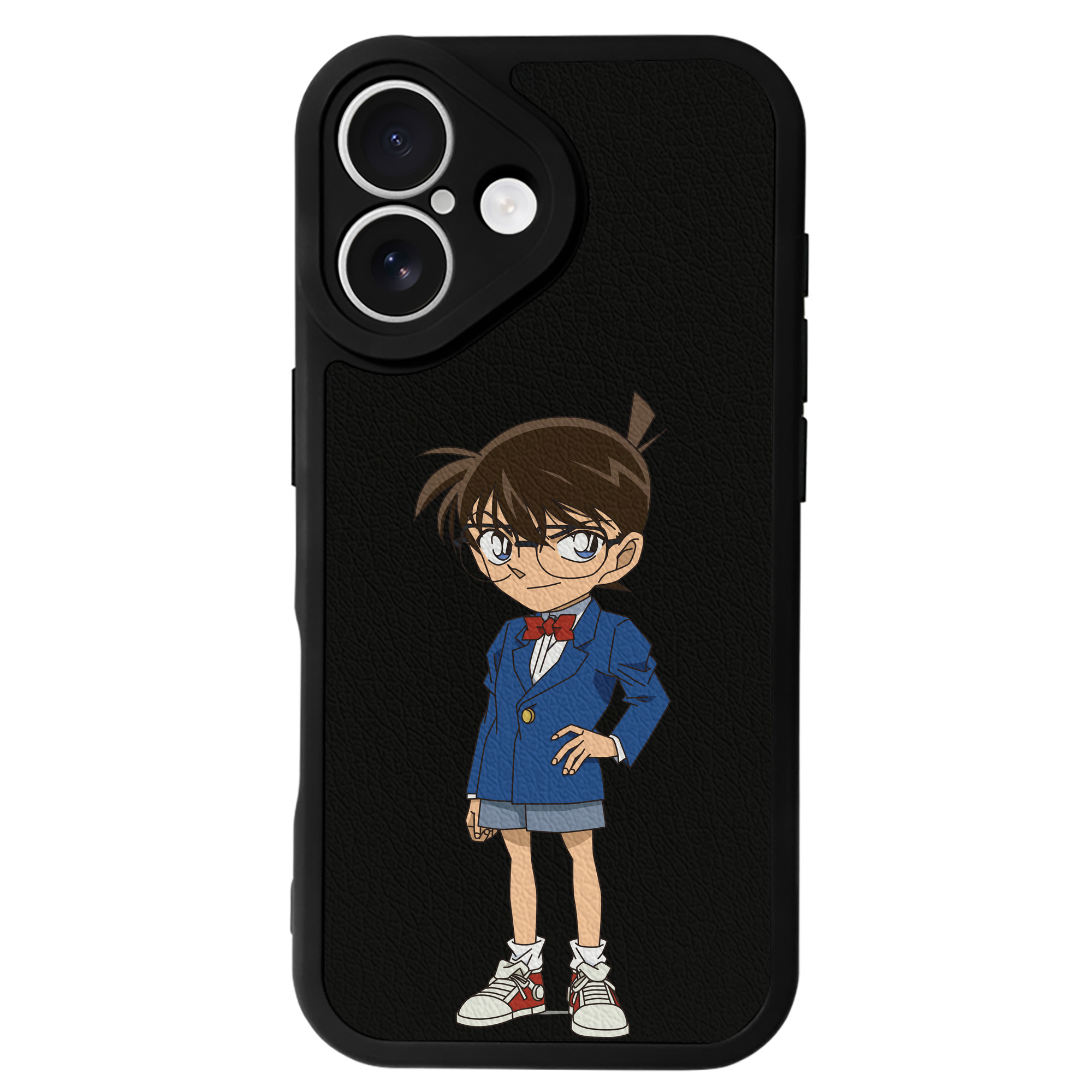 （画像用） 名探偵コナン 江戸川 コナン Detective Conan Conan Edogawa 【iPhone 16シリーズ対応】シリコンスマホケース（レザー調） 材質：シリコン